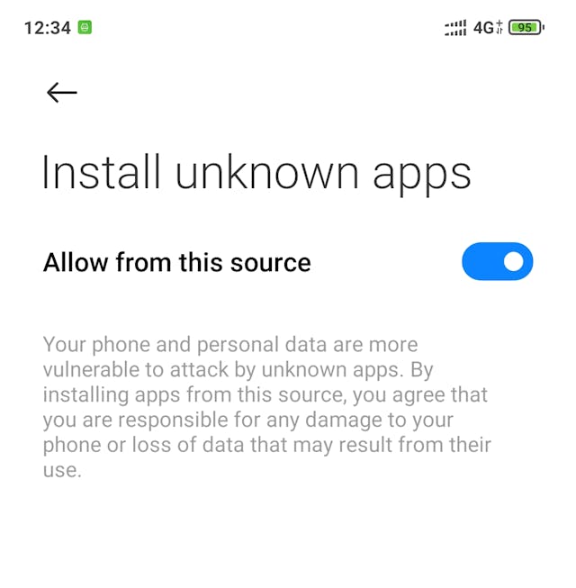 install unknown app enable image